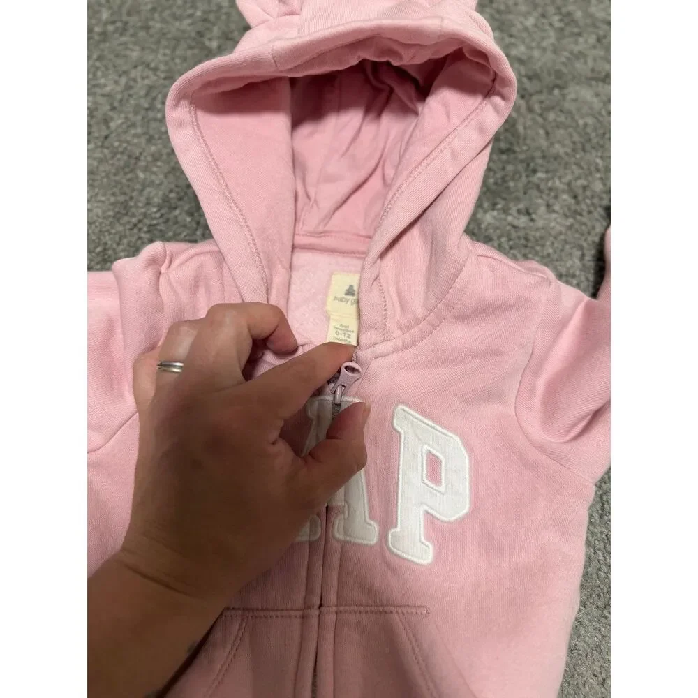 GAP Baby Bear Sweatshirt Bodysuit Pink Size 6-12 Month